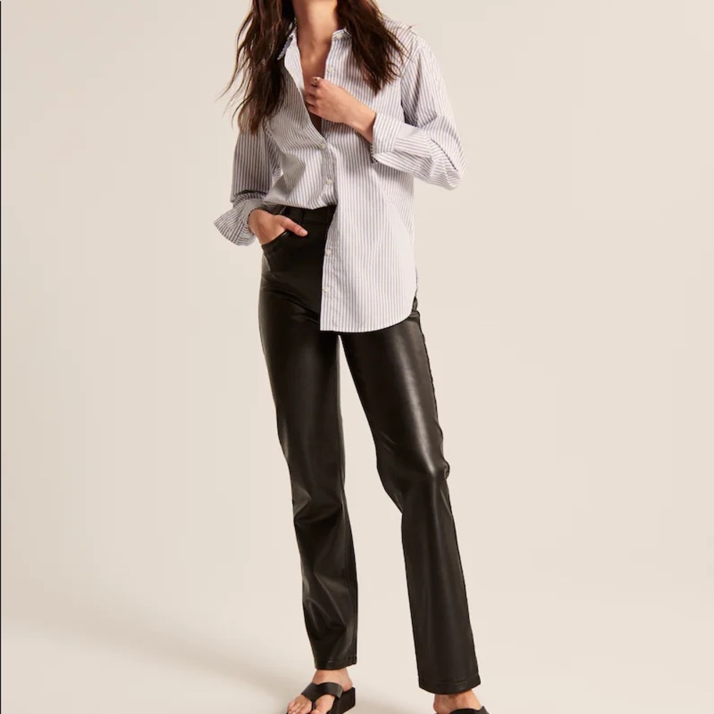 Abercrombie 90s Straight Vegan Leather Pants